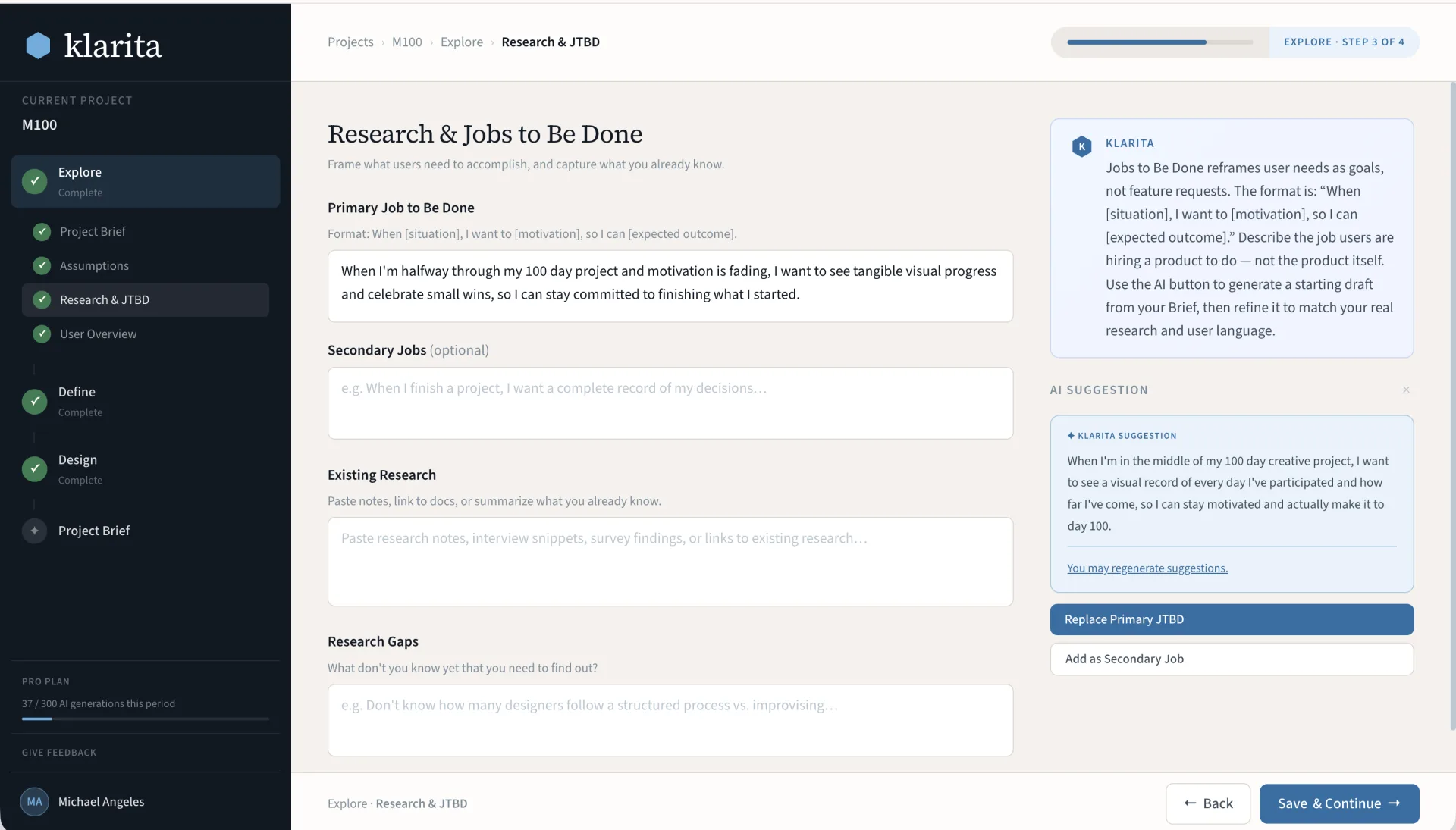 Research and jobs to be done